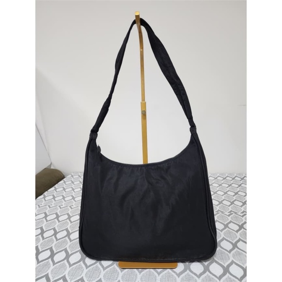 Authentic Prada Triangle Nylon Shoulder Bag Black - Picture 1 of 12